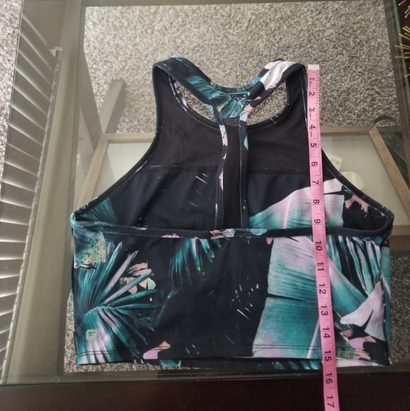 Fabletics Bra Top Leaves Print Workout Crop Sports - Picture 3 of 4
